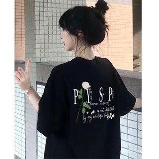 GP實拍 潮流衣服女 短袖上衣 正韓棉t 學生衣服 耐看服飾100%純棉短袖寬鬆百搭T恤ins夏季新款bf韓版軟妹背後