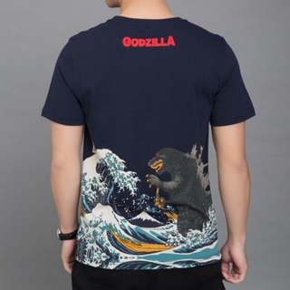 哥吉拉服飾 日系風 浮世繪 哥吉拉 原宿風 純棉 短袖T恤 shm