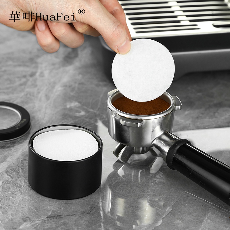 華啡HuaFei 意式咖啡機手柄專用圓形粉碗濾紙 二次濾水咖啡萃取紙 手工咖啡 意式咖啡機