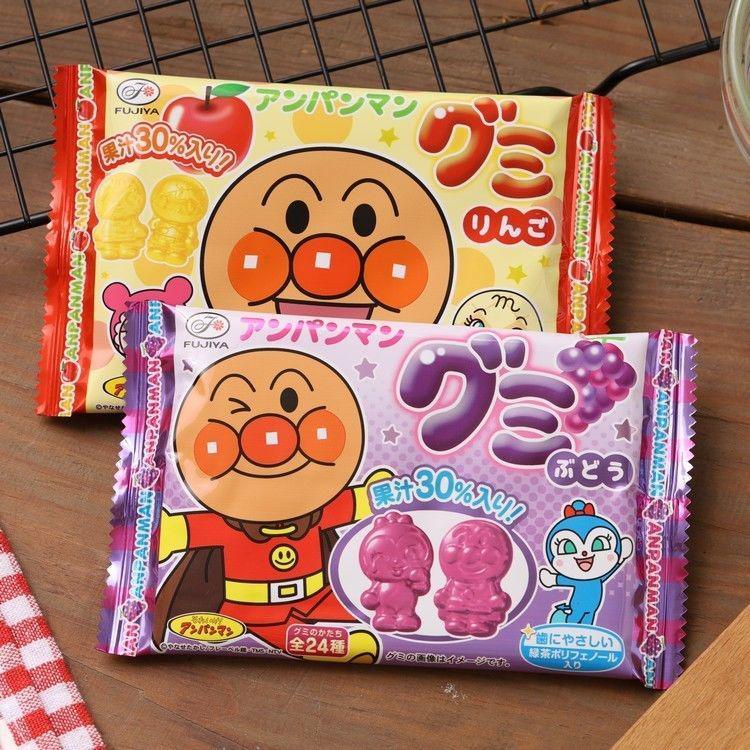 【日本進口】     麵包超人    軟糖    兒童    防蛀牙    果汁    紫提  蘋果味6粒寶寶兒童零食