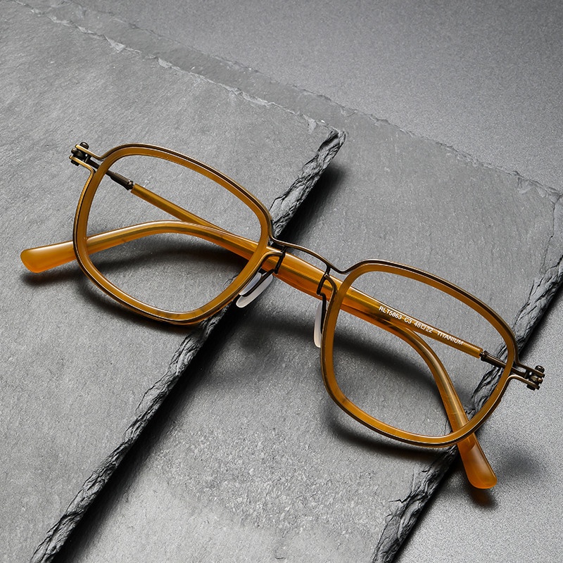 復古板材眼鏡架Tavat同款RLT5863設計師方框可配近視平光眼鏡框工廠直銷中性無logo尚宏眼鏡