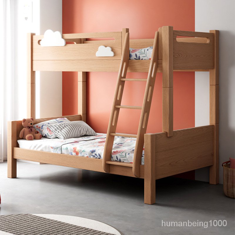 萬達木業 上下鋪雙層床櫸木經濟型子母床兒童床實木高低床交錯式兩層上下床 上下舖床架 高架床 雙人床架 雙層床 上下床 1