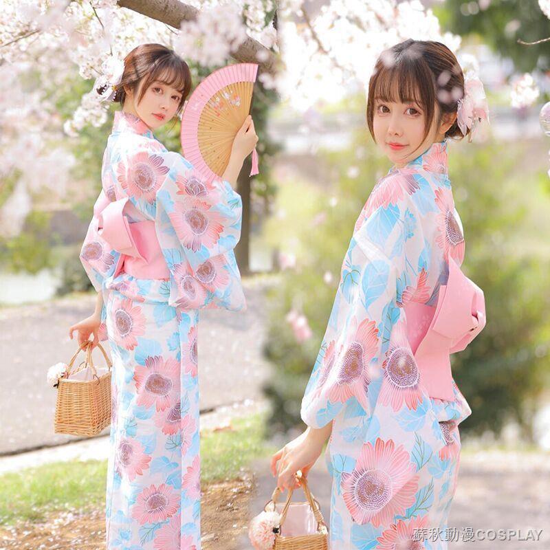 和服女正裝傳統夏季日式和風可愛溫柔仙女裙攝影寫真服裝神明少女