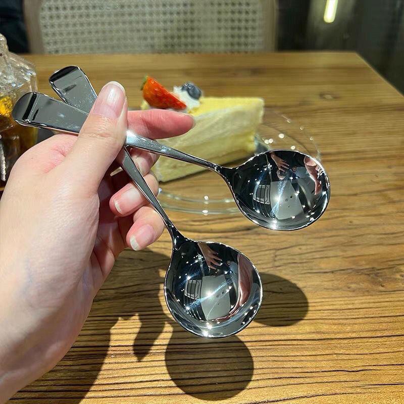 🔥熱賣推薦🔥316L不銹鋼勺子傢用韓式簡約可愛網紅喫飯成人湯匙創意長柄大勺子