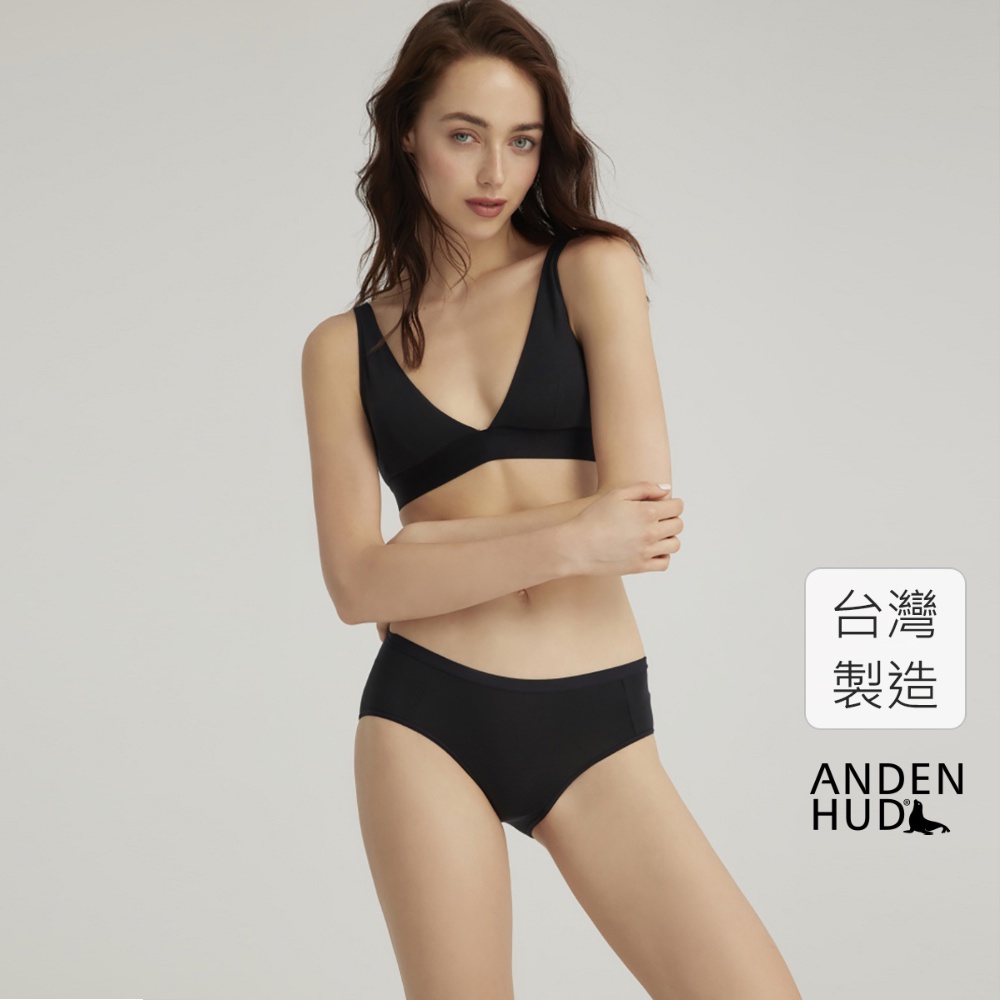 【Anden Hud】莫代爾系列．中腰三角內褲(黑色) 台灣製