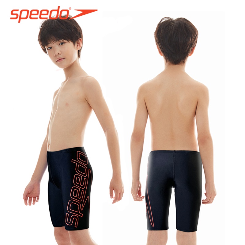 speedo速比濤兒童泳褲男孩五分防水速干專業訓練抗氯青少年游泳裝