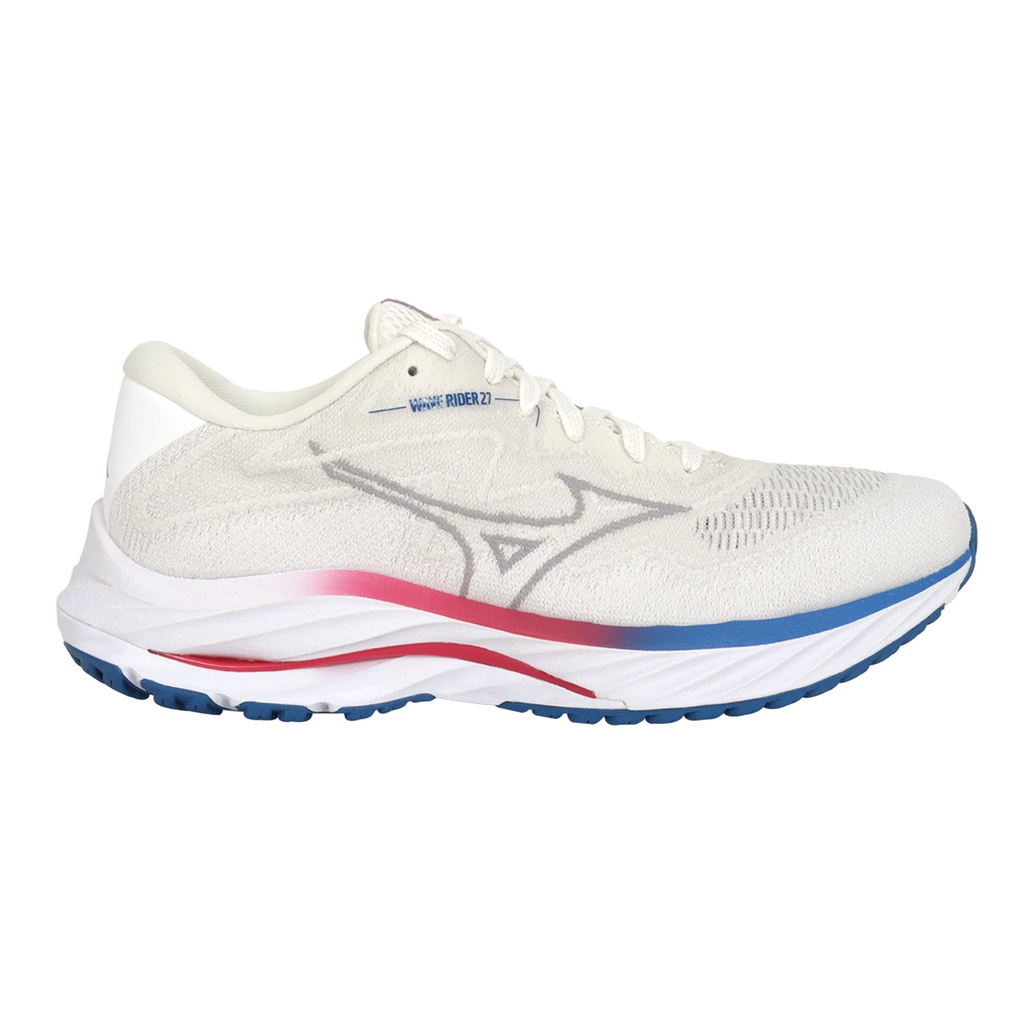 MIZUNO WAVE  RIDER 27 SSW SW 女慢跑鞋-4E(「J1GD237725」 米灰白藍紅