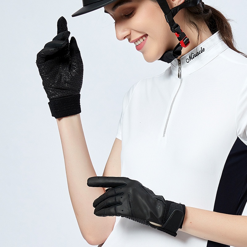 專業 馬術 手套 純色 成人 夏季款 網布 矽膠款 透氣 比賽 訓練 防滑 騎士 手套