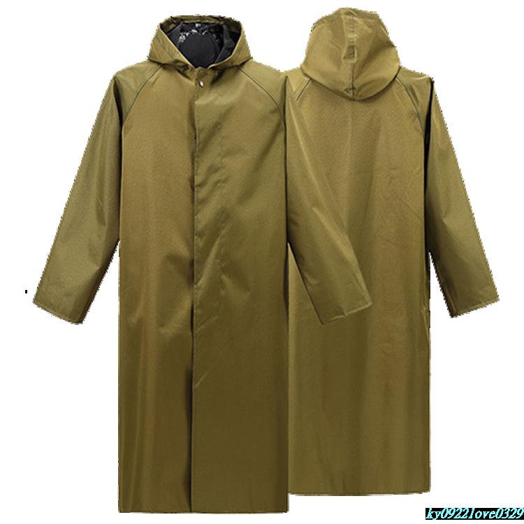 台灣新百利*3520帆布長款分體套裝成人男女軍綠加厚勞保戶外徒步工地耐磨雨衣