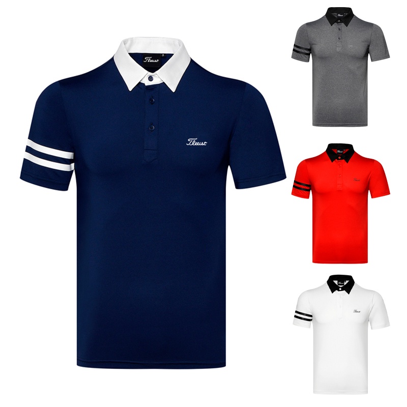 Titleist 高爾夫服裝男上衣短袖T恤舒適透氣速乾戶外運動golf球衣潮POLO衫