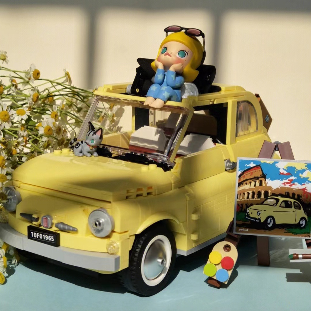 ⭐台灣優選⭐兼容樂高10271菲亞特500積木小眾復古拼裝汽車模型男女孩兒童玩具