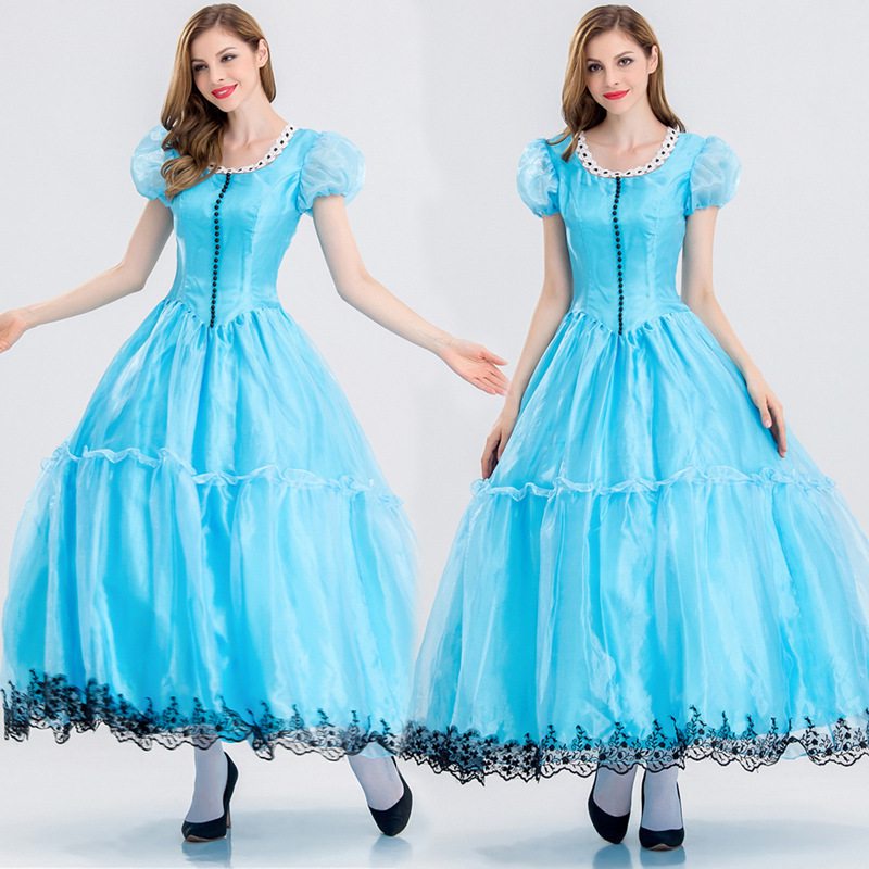 【Cosplay服飾】格林童話睡美人愛洛公主裙 成人藍色連身裙演出服cos服cosplay女裝 5G70