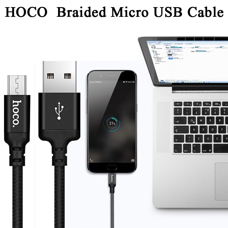HOCO Nylon Braided Micro USB Cable 2A Fast Charging USB Data