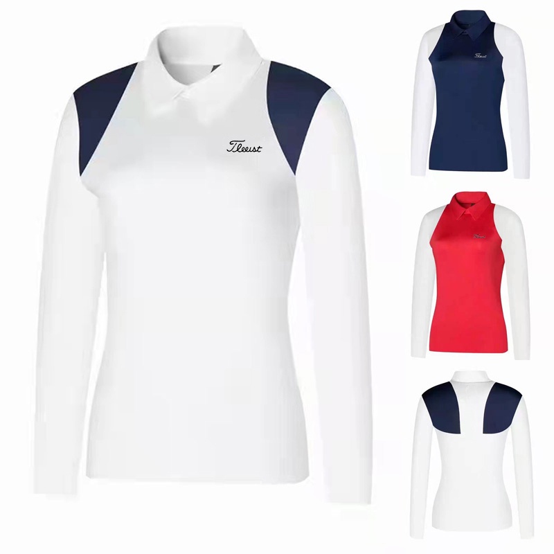 【Titleist】新款高爾夫長袖T恤女戶外運動上衣秋冬POLO衫透氣緊身golf球衣