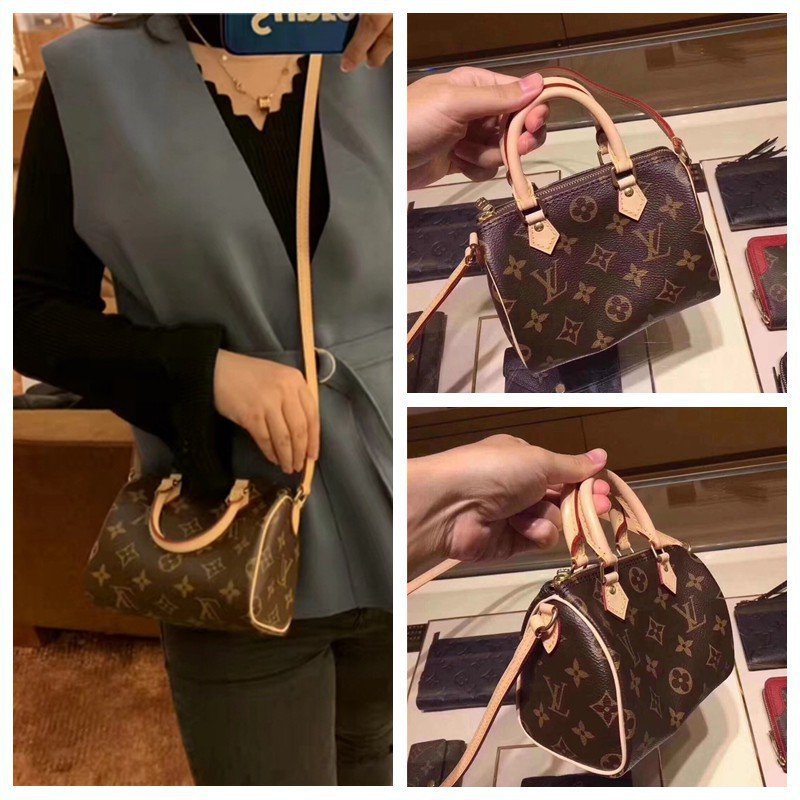 二手LV 枕頭包16cm M61252 Monogram Nano Speedy 超美 有現貨