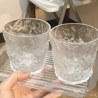 今日爆殺🔥冰川紋玻璃盃高顔值水盃女果汁飲料盃ins風樹紋霧咖啡盃啤酒盃男 VYVN