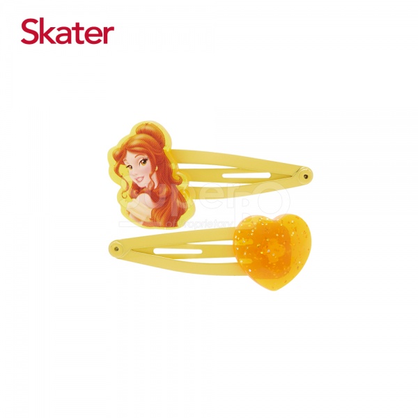 Skater x迪士尼Disney 貝兒公主Belle 造型髮夾/髮飾夾/夾子(2支入/套組)(日貨) 墊腳石購物網
