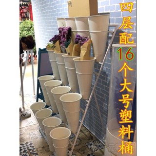 大號花店多層可移動花架花店貨架鐵藝花架鮮花貨架花店花桶展示架層架 置物架 花架
