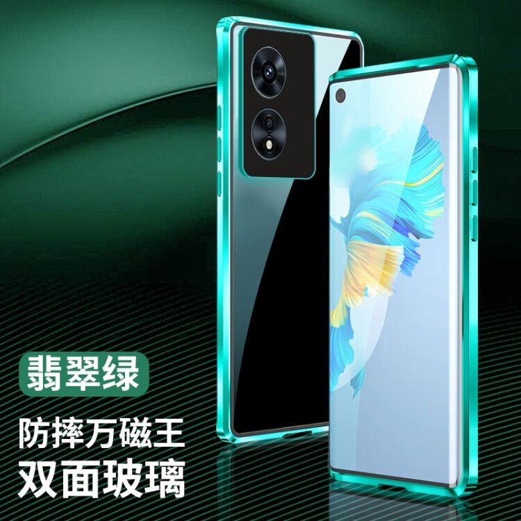 適用於OPPO新款萬磁王Reno8T 5G手機殼oppo reno8T雙面玻璃全包鏡頭防摔磁吸保護殼