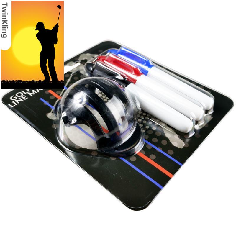 高爾夫畫線器 golf劃線器三線瞄準器 畫球器帶畫線筆球迷用品盒裝