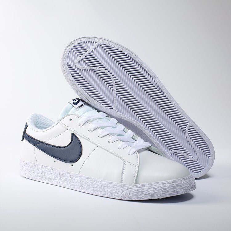 NIKE SB BLAZER LOW GT 復古 經典 滑板鞋 白色 藍勾