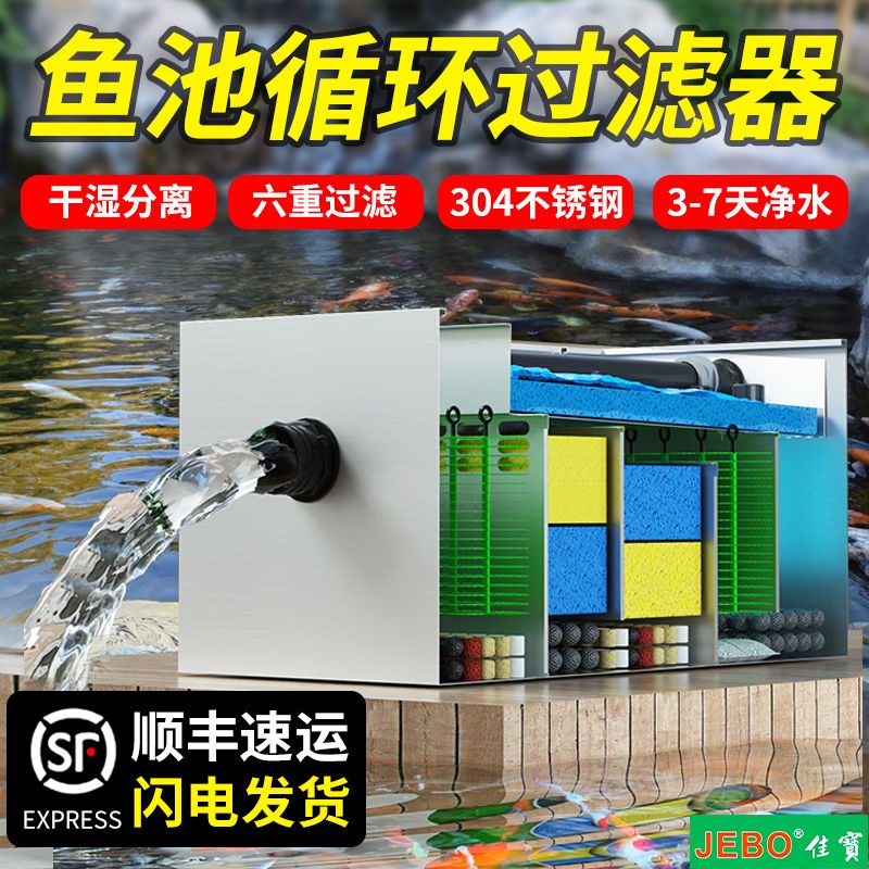 免運 魚池過濾 水循環系統 魚池水循環過濾系統大型錦鯉池凈水過濾器室外水池外置凈化過濾箱