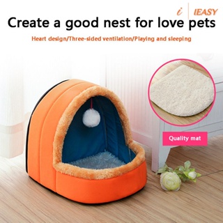 Pet Dog Cat Bed Puppy House with Toy Ball Warm Soft Pet Cush