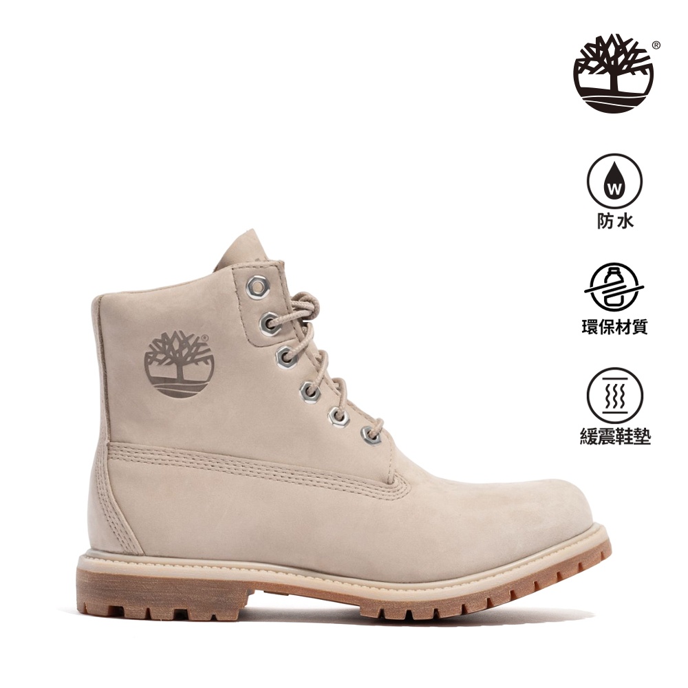 Timberland 女款淺灰褐磨砂革Nellie防水6吋靴|A44KUK51