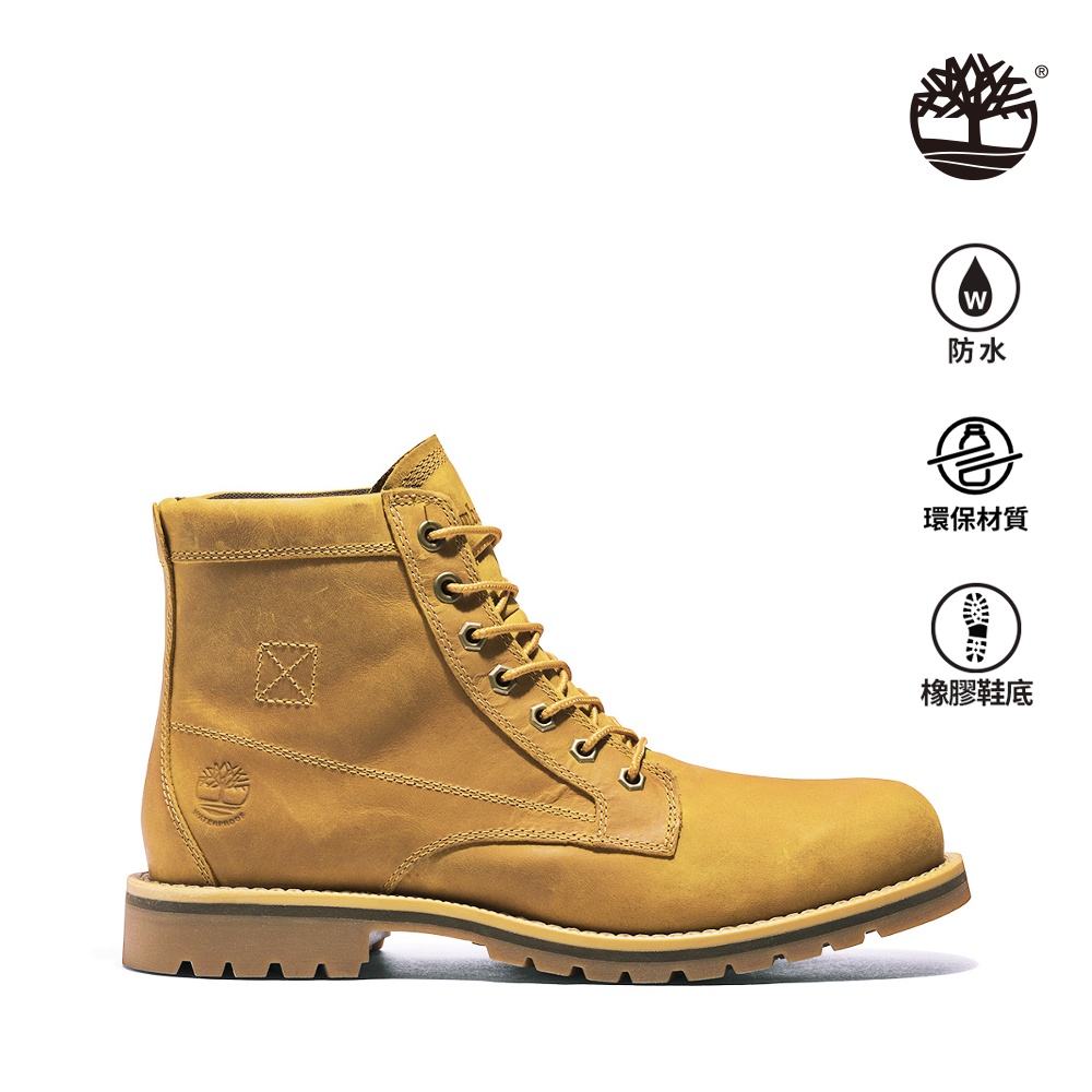 Timberland 男款小麥色皮革緩震Redwood Falls防水靴|A44HN231