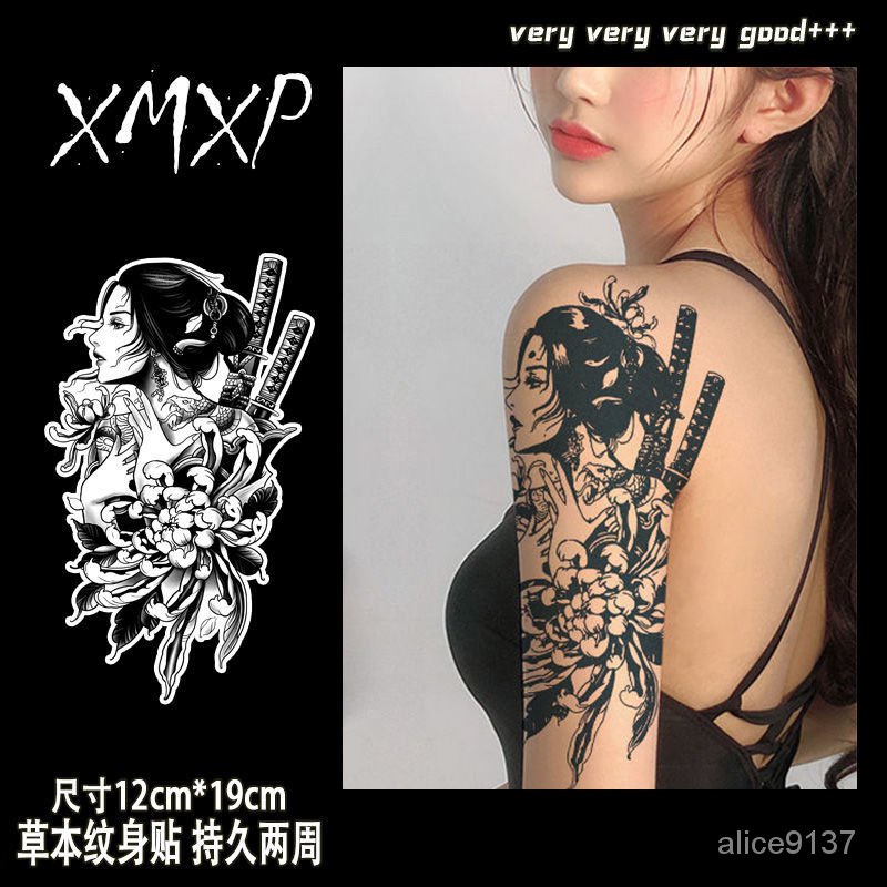 【感冒】紋身貼-大圖 XM&amp;XP 紋身貼防水持久逼真男生藝妓日式老傳統女刺青 刺青紋身 紋身貼紙防水 假刺青