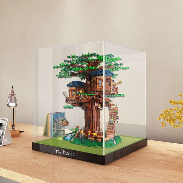 LEGO樹屋21318亞克力展示盒 樂.高積木模型收納盒透明手辦防塵罩
