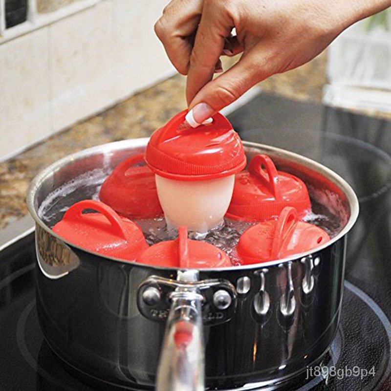 【今日優選】硅膠鷄蛋盃 冰塊蛋  蒸蛋器 創意煮蛋盃 廚房幫手煮蛋器6個裝 Egg