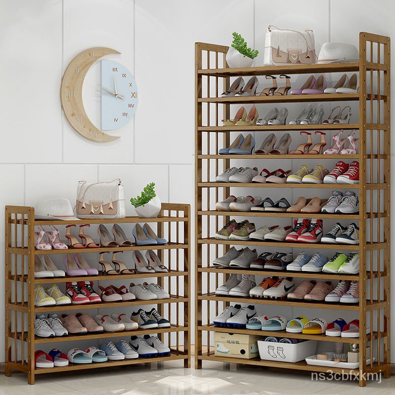 【優品💯免運🚛】鞋架 鞋櫃 大容量 簡易鞋架門口多層結實傢用室內經濟型10層鞋櫃實木大容量 R3RP