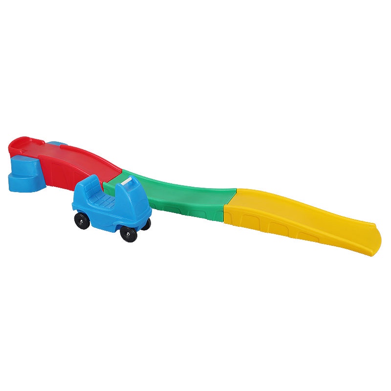 幼兒園感統訓練益智類玩具~❃♚幼兒園感統訓練器材教具平衡三段滑行車游戲車滑道塑料軌道玩具車