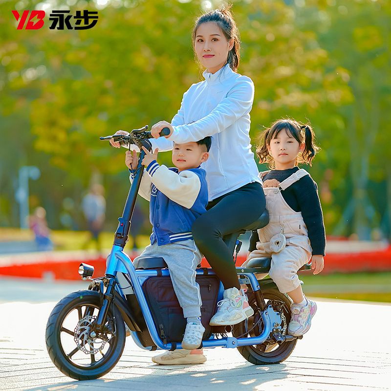 【廠家直銷】電動車帶送娃迷你折疊親子寵物電動自行車小型超輕母子電瓶單車女
