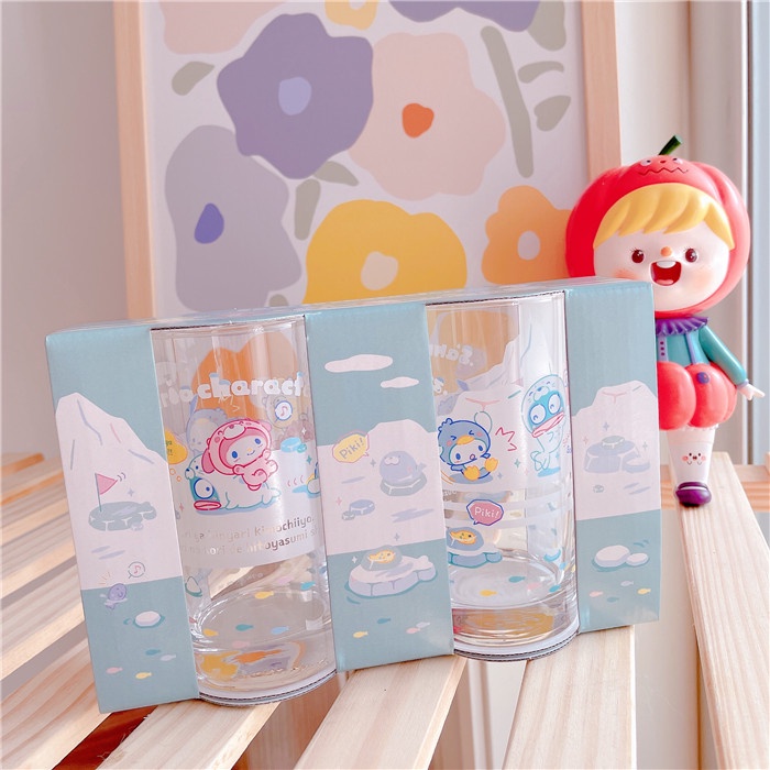 國內 Sanrio冰川系列大家族可愛玻璃杯玉桂美樂蒂隨手杯子moo