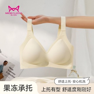 【文藝青年】抗菌內衣 貓人內衣女薄款無痕聚攏小胸收副乳防下垂果凍條無鋼圈運動文胸罩透氣 小可愛 輕薄 排汗 涼感 通懃