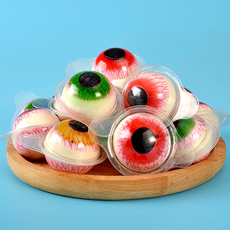 玲娜精選 創意糖果網紅眼睛糖小零食惡搞糖果軟糖3d眼珠子糖果散裝眼球軟糖