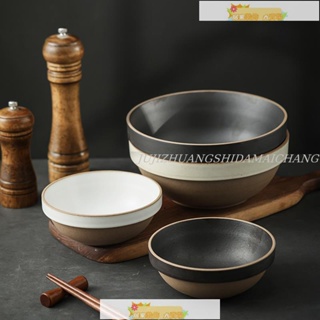 陶瓷餐具 粗陶餐具 陶盤 空腹系列碗圓碗飯碗家用系列日式陶瓷碗簡約土陶碗
