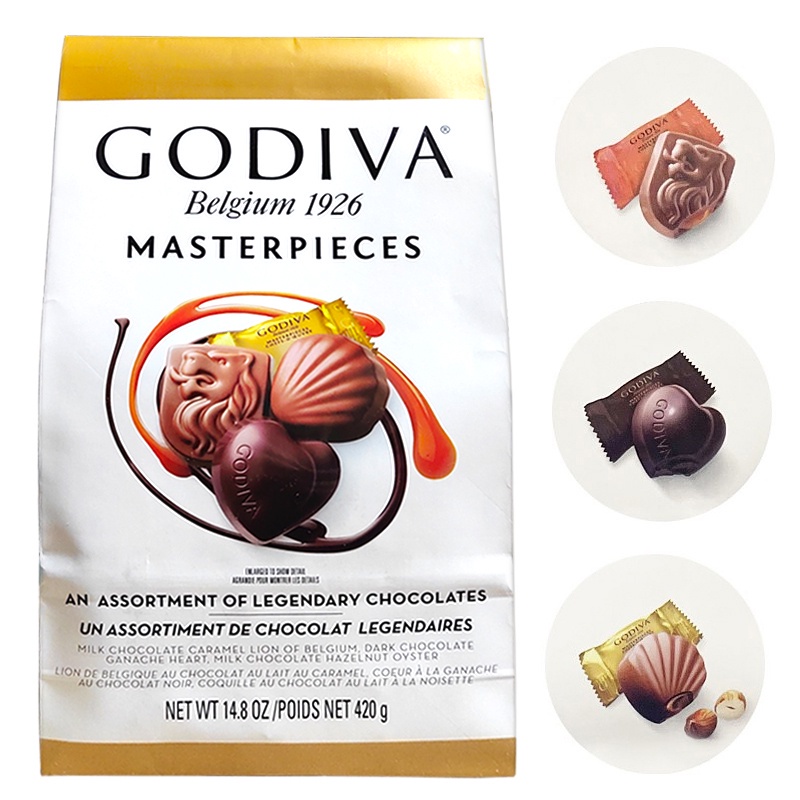 美國GODIVA歌帝梵進口心形混裝巧克力夾心黑巧情人節零食420g