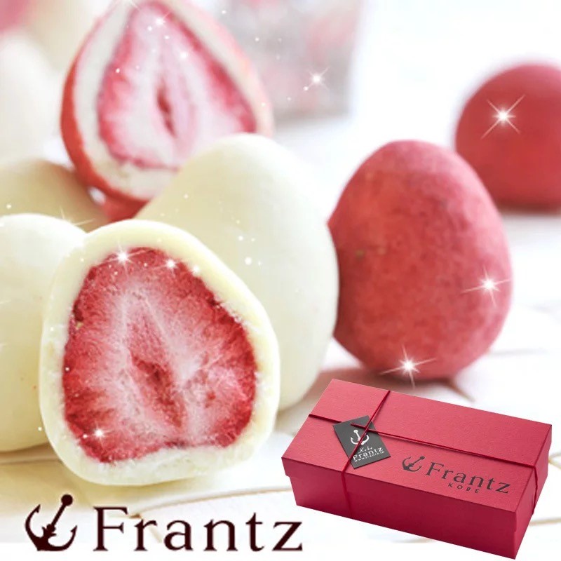 日本零食神戶Frantz草莓夾心松露白巧克力味雙拼禮盒情人