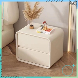 全新 新款實木床頭櫃小型簡約臥室床邊櫃落地迷你整裝半圓奶油風收納櫃