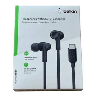 Belkin SoundForm Headphones 入耳式耳機 (配備 USB-C 接頭) (黑色)(平行進口)
