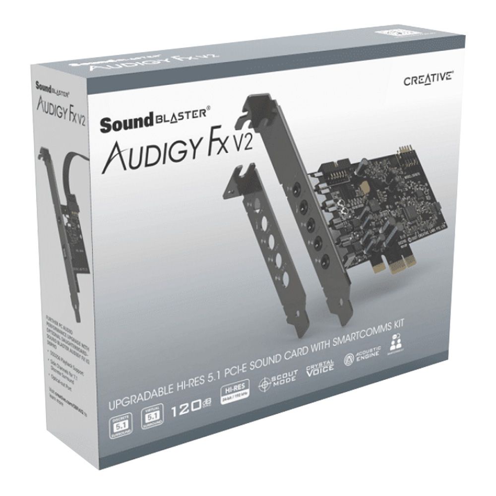 Creative Sound Blaster Audigy Fx V2 高解析度 5.1 PCIe 音效卡(平行進口)