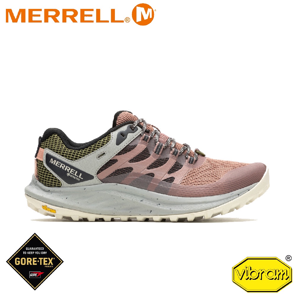【MERRELL 美國 女 ANTORA 3 GORE-TEX 防水輕量越野健行鞋《玫瑰色》】 ML067816/登山鞋