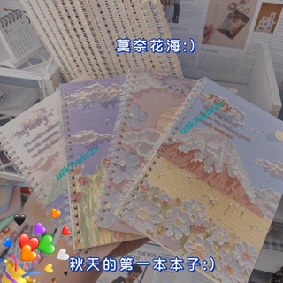 記事本 便簽本 ins 高顏值本子 加厚 筆記本 油畫 插畫本子 A5記事本 簡約 學生 作業本 線圈本 手賬本