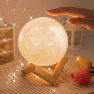 12cm moon night 3D Lamp LED Night Lights Bathroom Bedside Ta