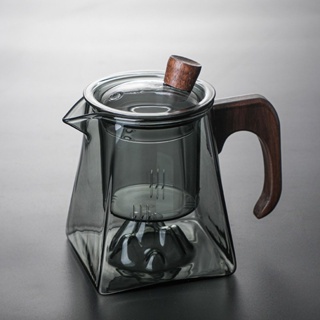 新品特惠透明玻璃觀山泡茶壺耐高溫茶水分離傢用綠茶專用茶具泡茶器木把單