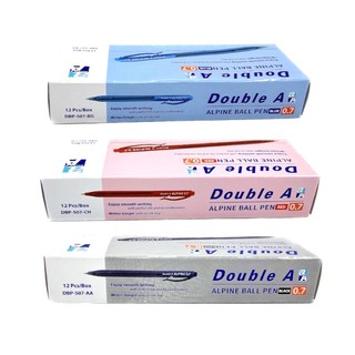 蝦皮隔日到貨 Double A Alpine按壓式原子筆0.7mm (12入)(新舊版隨機出貨)-黑 墊腳石購物網