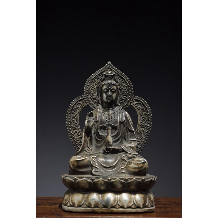 純銅佛像 神像 供奉佛像 菩薩像 居家供奉宗教佛像銅鎏銀【觀世音菩薩】造像-500